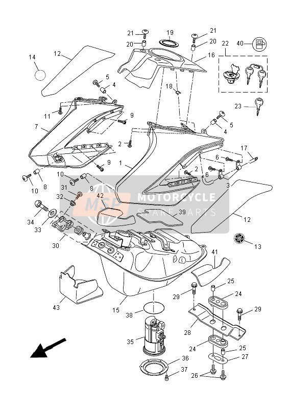 Yamaha WR125R 2013 Réservoir d'essence pour un 2013 Yamaha WR125R