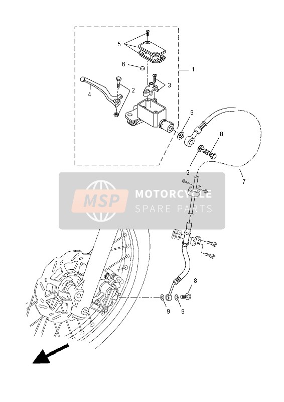 Yamaha WR125R 2013 Cilindro maestro delantero para un 2013 Yamaha WR125R