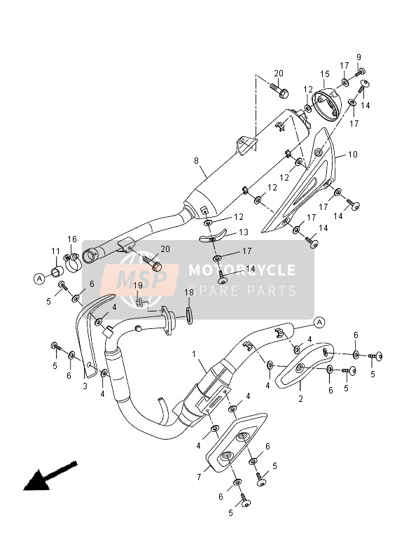 Yamaha WR125X 2013 Exhaust for a 2013 Yamaha WR125X