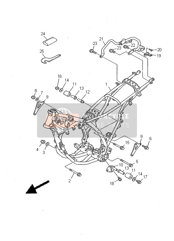 Yamaha DT125R 2000 Cadre pour un 2000 Yamaha DT125R