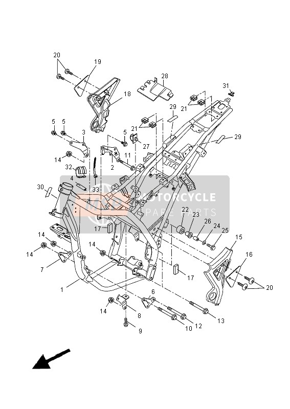 Yamaha WR125X 2013 Frame for a 2013 Yamaha WR125X