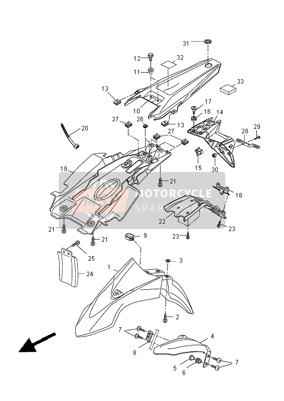 Yamaha WR125X 2013 Fender for a 2013 Yamaha WR125X