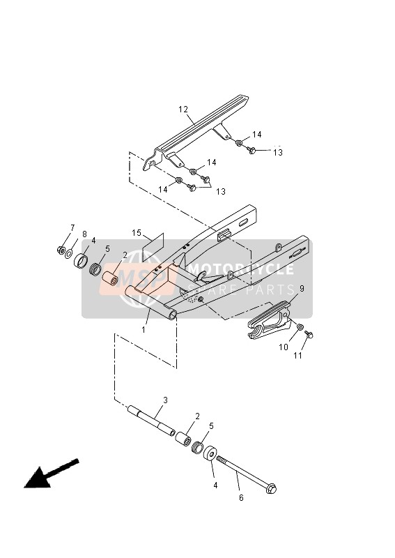 Yamaha WR125X 2013 Rear Arm for a 2013 Yamaha WR125X