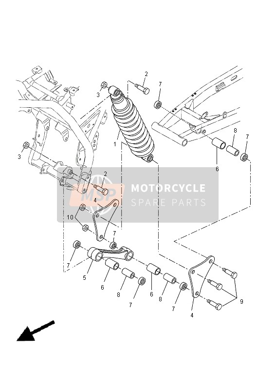 Yamaha WR125X 2013 Sospensione posteriore per un 2013 Yamaha WR125X