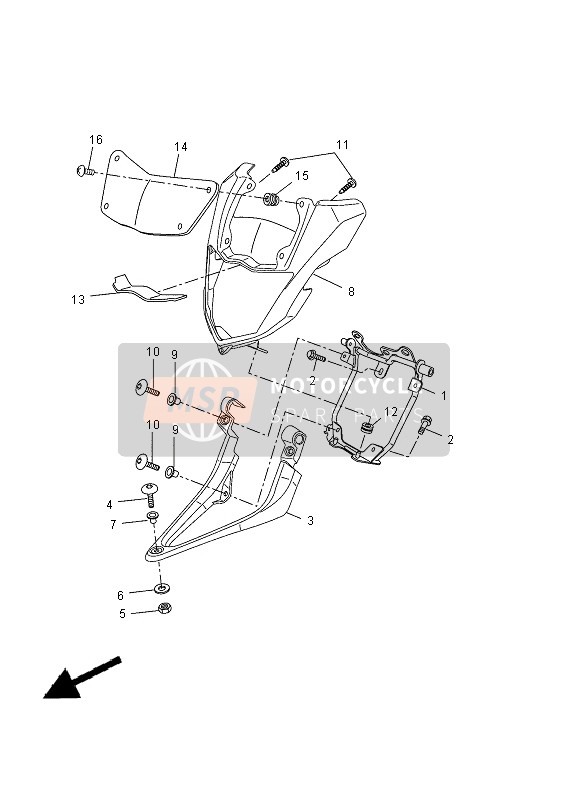 Yamaha WR125X 2013 Cowling 1 for a 2013 Yamaha WR125X