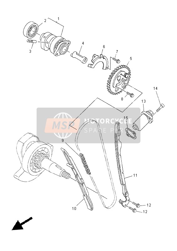 Yamaha MT-03 2012 NOCKENWELLE & STEUERKETTE für ein 2012 Yamaha MT-03