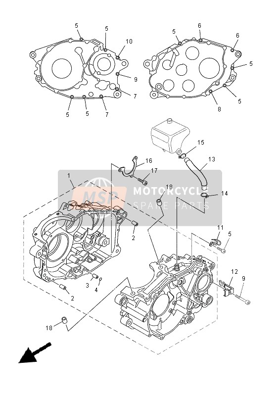 Yamaha MT-03 2012 Crankcase for a 2012 Yamaha MT-03