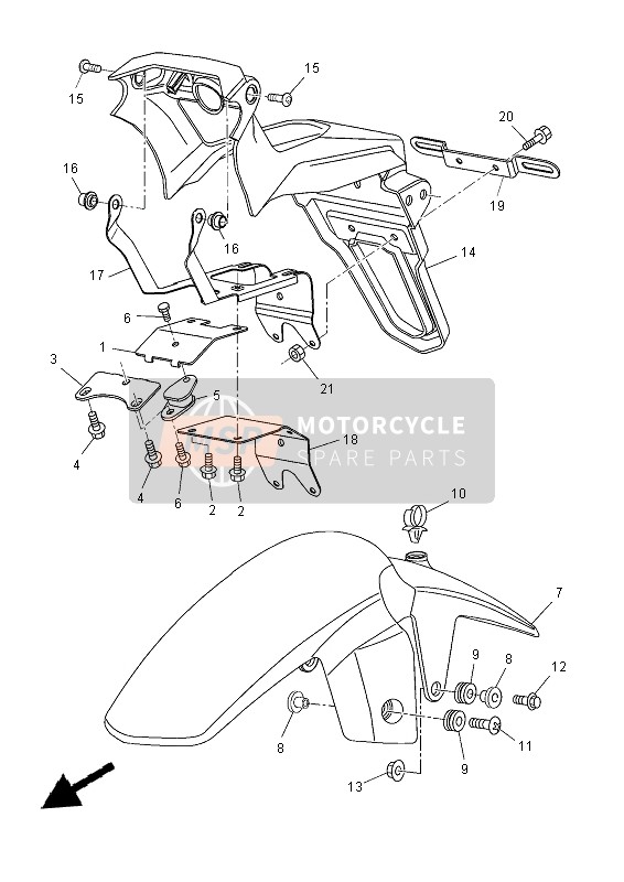 Yamaha MT-03 2012 KOTFLÜGEL für ein 2012 Yamaha MT-03