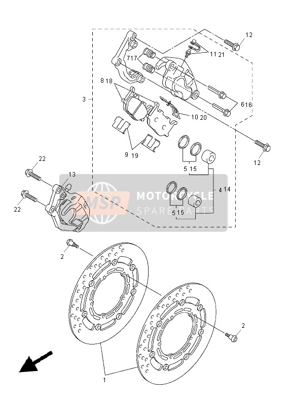 Yamaha MT-03 2012 Freno frontal para un 2012 Yamaha MT-03