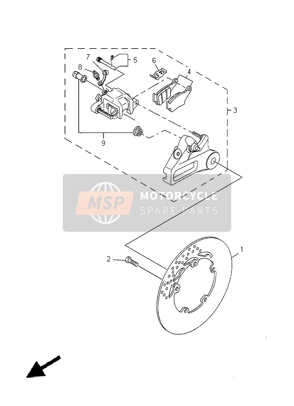 Yamaha MT-03 2012 Pinza de freno trasero para un 2012 Yamaha MT-03