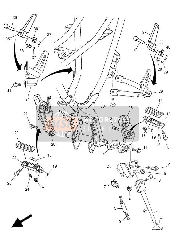 Yamaha MT-03 2012 STÄNDER & FUSSRASTE für ein 2012 Yamaha MT-03