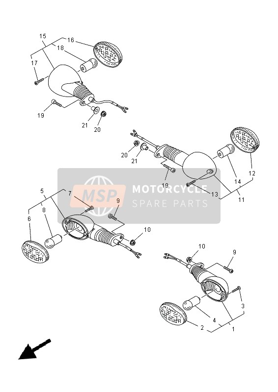 Yamaha MT-03 2012 Luz intermitente para un 2012 Yamaha MT-03