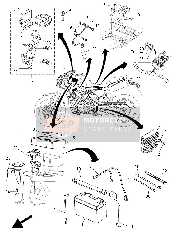 Yamaha MT-03 2012 Electrical 1 for a 2012 Yamaha MT-03