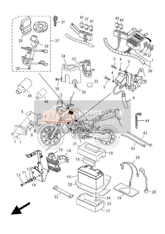 Yamaha XT660ZA TENERE 2012 Electrical 1 for a 2012 Yamaha XT660ZA TENERE