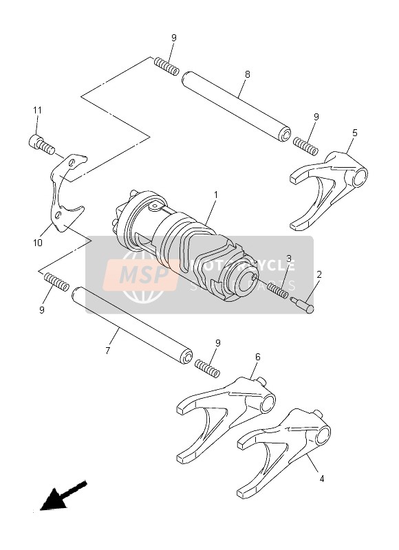 Yamaha FJR1300A 2014 Shift Cam & Fork for a 2014 Yamaha FJR1300A