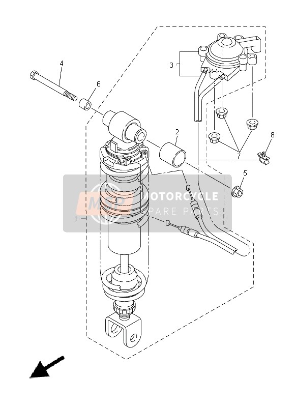 Yamaha FJR1300A 2014 Rear Suspension for a 2014 Yamaha FJR1300A