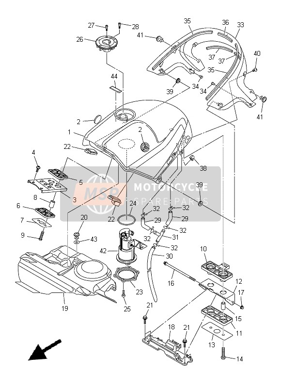 Yamaha FJR1300A 2014 TANK für ein 2014 Yamaha FJR1300A