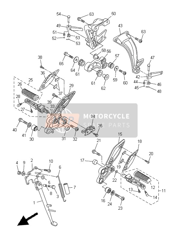 Yamaha FZ8-N 2014 Estar & Reposapiés para un 2014 Yamaha FZ8-N