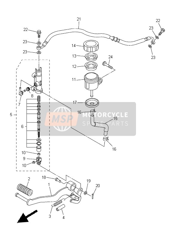 Yamaha FZ8-N 2014 Rear Master Cylinder for a 2014 Yamaha FZ8-N