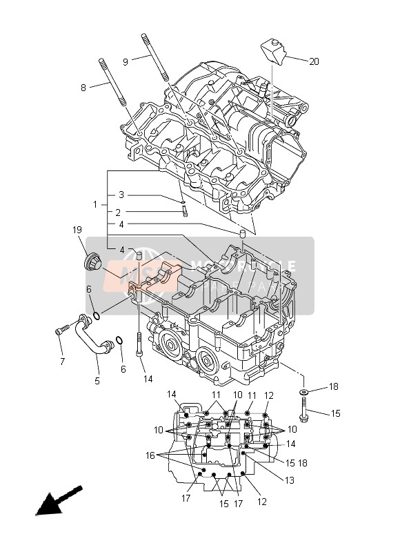 Yamaha FZ8-NA 2014 Caja Del Cigüeñal para un 2014 Yamaha FZ8-NA