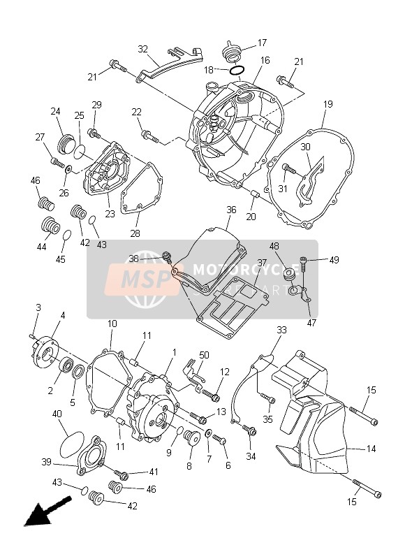 Yamaha FZ8-NA 2014 Carterdeksel 1 voor een 2014 Yamaha FZ8-NA