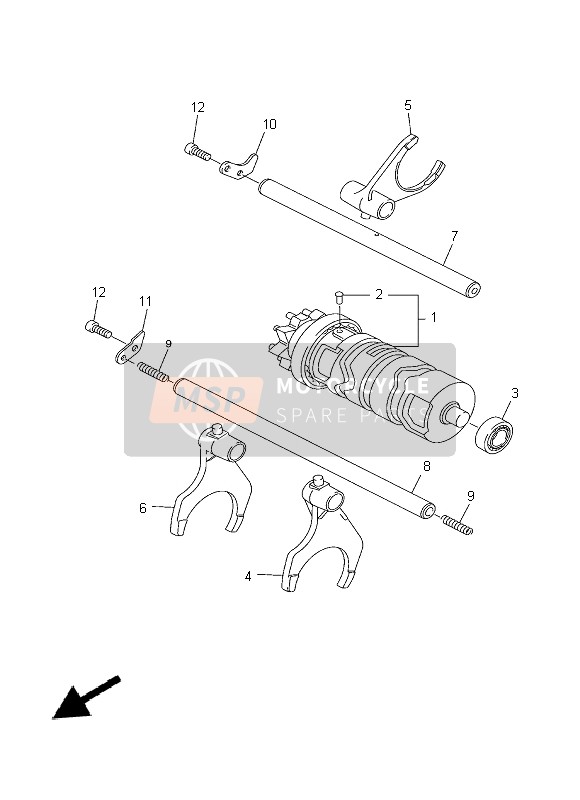 Yamaha FZ8-NA 2014 Shift Cam & Fourchette pour un 2014 Yamaha FZ8-NA