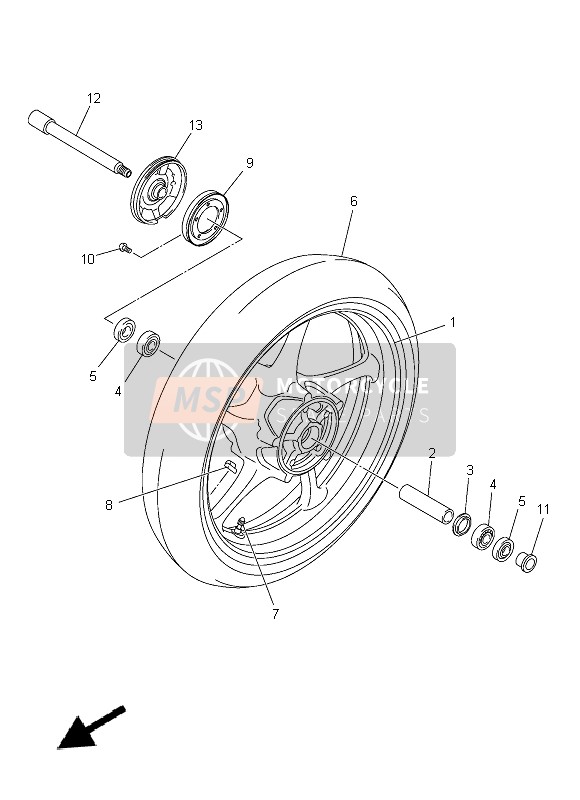 Yamaha FZ8-NA 2014 VORDERRAD für ein 2014 Yamaha FZ8-NA