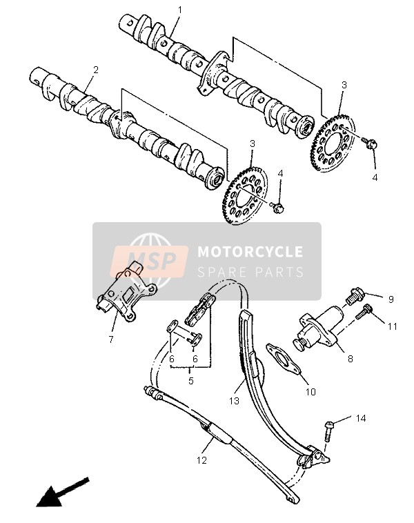 Yamaha FZR600R 1995 Árbol De Levas & Cadena para un 1995 Yamaha FZR600R