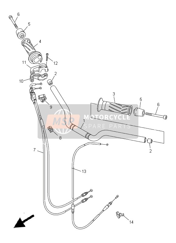 Yamaha FZ8-S 2014 Steering Handle & Cable for a 2014 Yamaha FZ8-S