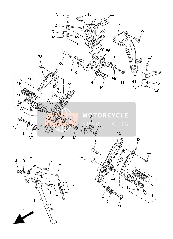 Yamaha FZ8-S 2014 Estar & Reposapiés para un 2014 Yamaha FZ8-S