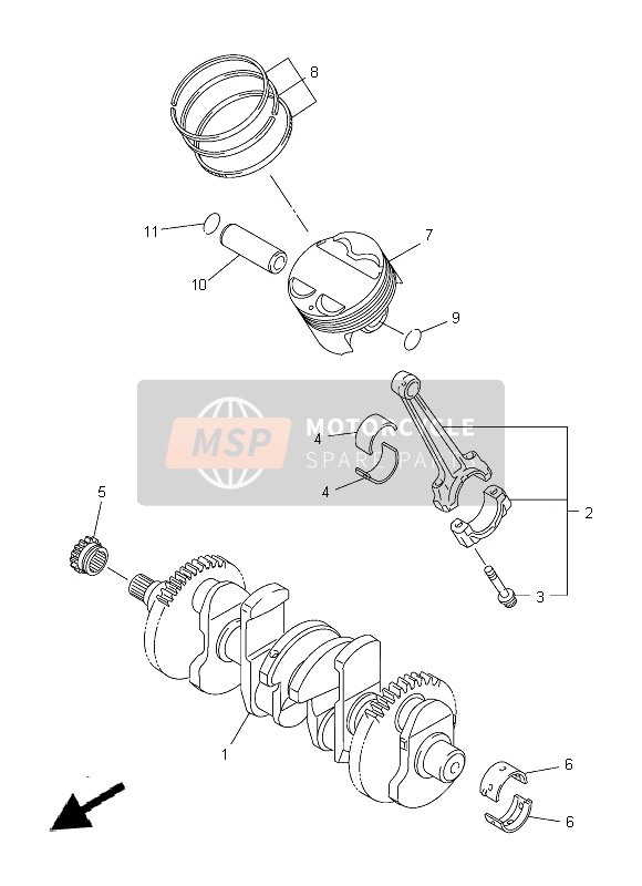 Yamaha FZ8-SA 2014 Cigüeñal & Pistón para un 2014 Yamaha FZ8-SA