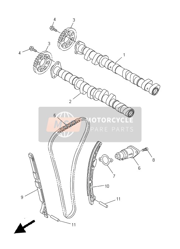 Yamaha FZ8-SA 2014 Árbol De Levas & Cadena para un 2014 Yamaha FZ8-SA