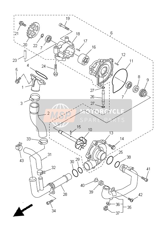 Yamaha FZ8-SA 2014 Water Pump for a 2014 Yamaha FZ8-SA