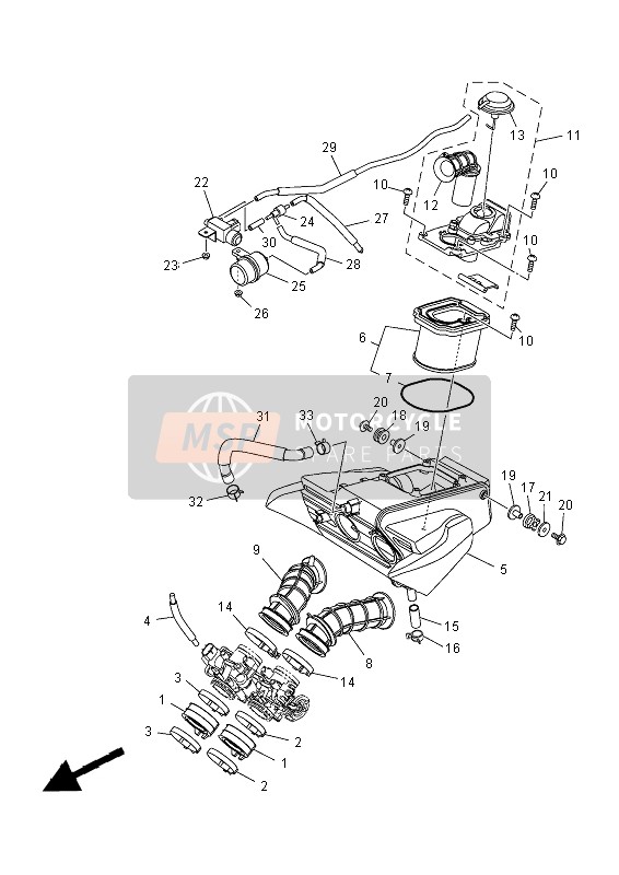 1WS144370100, Duct, Yamaha, 0