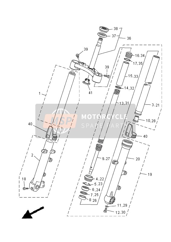 1WS231260100, Bas De Fourche, Yamaha, 1