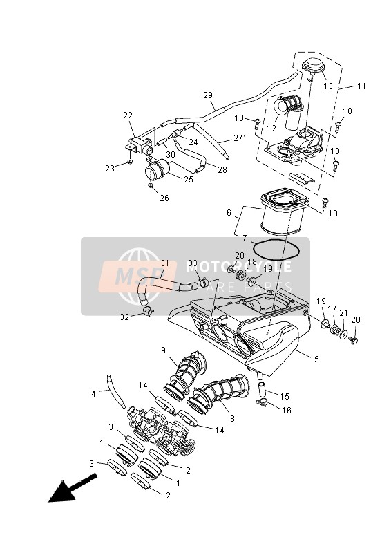 Yamaha MT-07A 2014 Intake for a 2014 Yamaha MT-07A