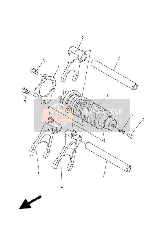 Yamaha MT-07A 2014 Leva de cambio & Tenedor para un 2014 Yamaha MT-07A