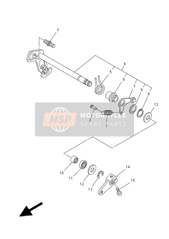 Yamaha MT-07A 2014 SCHALTWELLE für ein 2014 Yamaha MT-07A