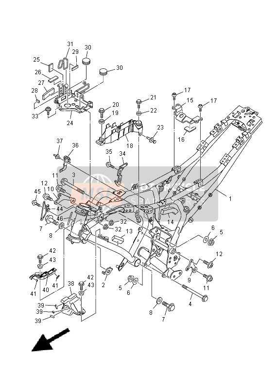 Yamaha MT-07A 2014 Frame for a 2014 Yamaha MT-07A