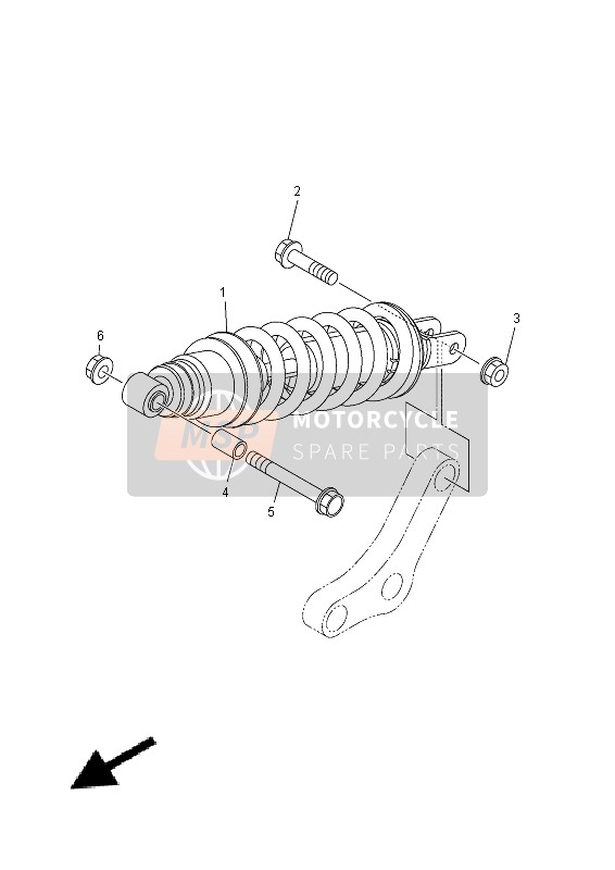 Yamaha MT-07A 2014 Sospensione posteriore per un 2014 Yamaha MT-07A