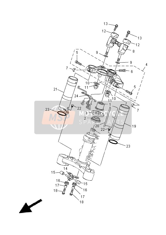 Yamaha MT-07A 2014 Timone per un 2014 Yamaha MT-07A