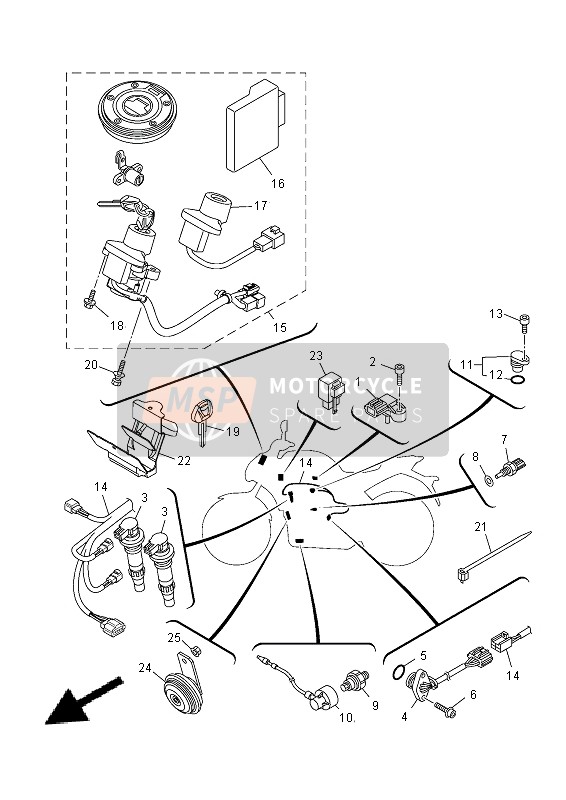 1WS833710000, Avertisseur, Yamaha, 0