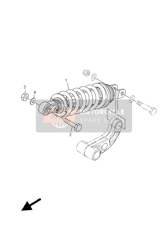 Yamaha MT-09 2014 Suspensión trasera para un 2014 Yamaha MT-09