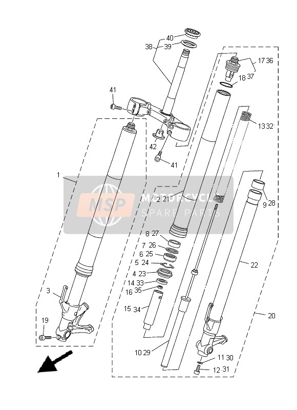 Yamaha MT-09 2014 Front Fork for a 2014 Yamaha MT-09