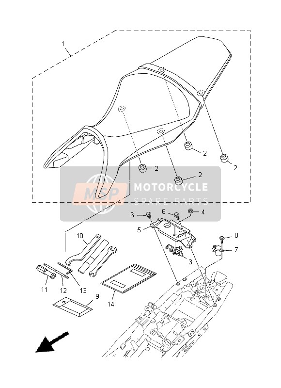 Yamaha MT-09 2014 Seat for a 2014 Yamaha MT-09