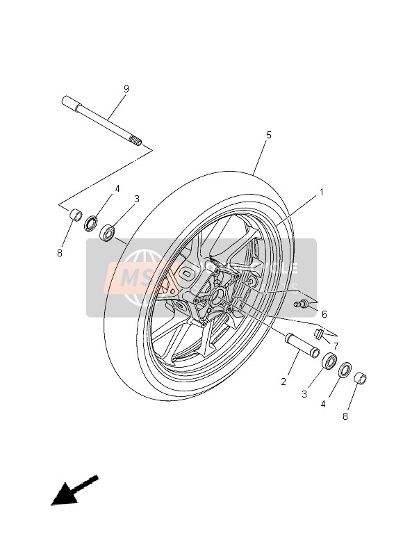 Yamaha MT-09 2014 Front Wheel for a 2014 Yamaha MT-09