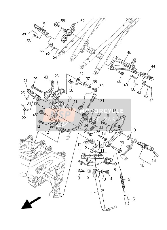 Yamaha MT-09 2014 Stand & Footrest for a 2014 Yamaha MT-09