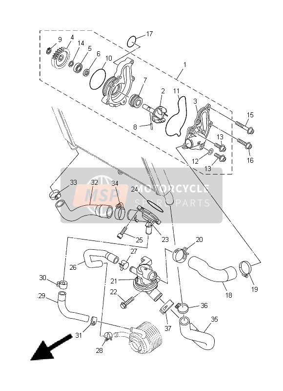 Yamaha MT-09A 2014 WASSERPUMPE für ein 2014 Yamaha MT-09A