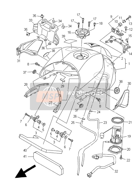 1RC241080100, Tank Side Cover Assy, Yamaha, 2
