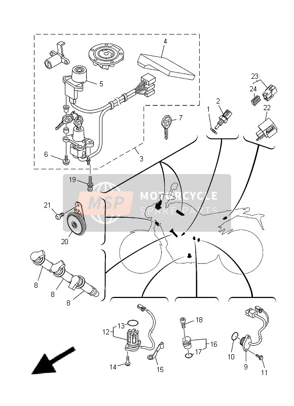 Yamaha MT-09A 2014 Electrical 2 for a 2014 Yamaha MT-09A